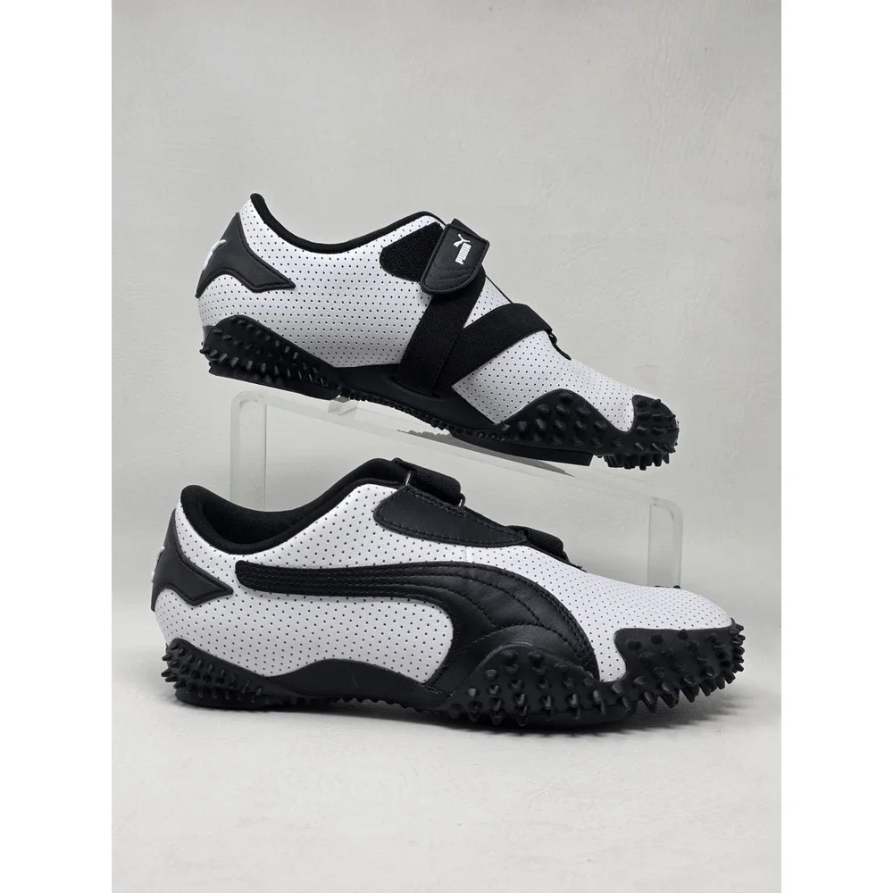 PUMA Womens Size 9 Sneakers Mostro Perf Leather Hook & Loop White Black New